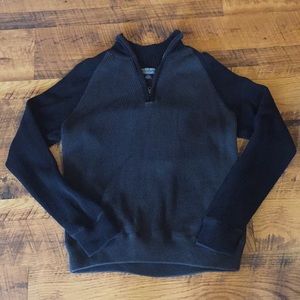 Men’s Polo Ralph Lauren Black/Gray Zip Sweater, Lg